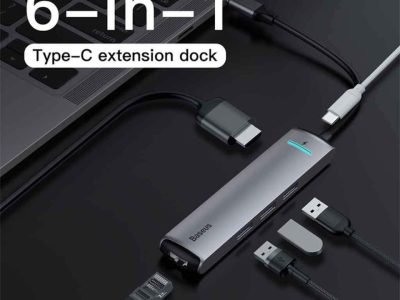 Adaptateur Hub usb type-C multifonction 6 en 1