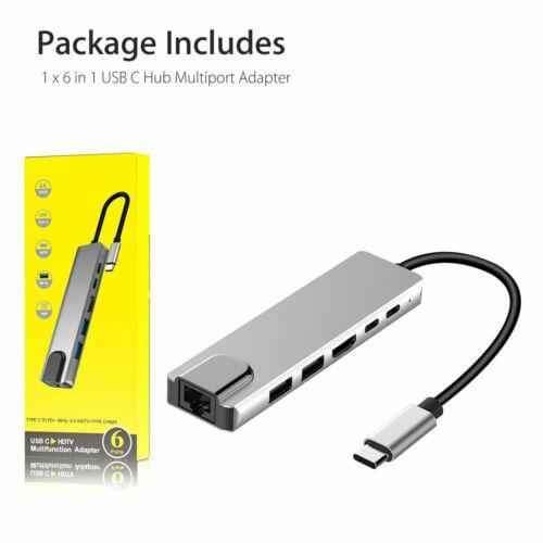 Adaptateur Hub usb type-C multifonction 6 en 1