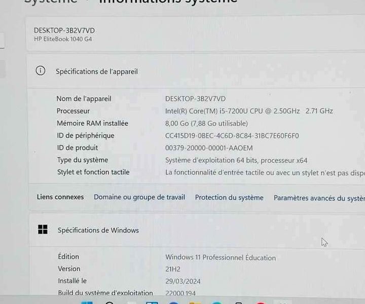 🔥HP Elitebook 1040 g4 -ULTRASLIM Face 🆔 👨🏻‍🦰▪️ Core i5 7eme gen turbo 3.9ghz