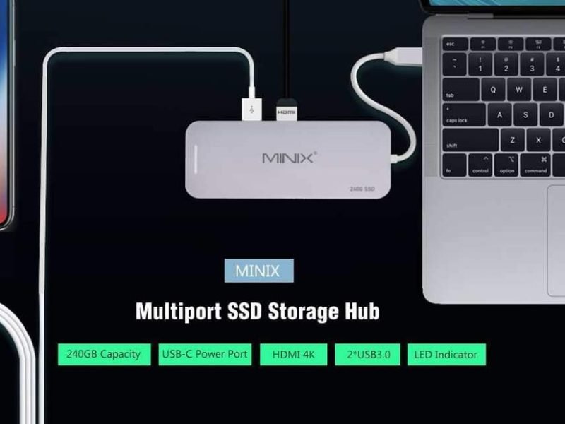 Hub USB-C multifonction Avec Ssd 240Go Intégré