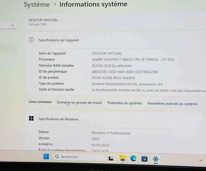 DELL Latitude 7300 Ultraportable Core i7 turbo 4.2 GHz 8e gen RAM 16 Go DDR4