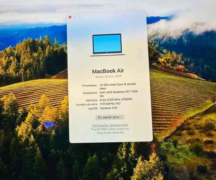 🔥Macbook Air Retina 2019 Core i5 double coeurs▪️ Autononomie 10h 🔋