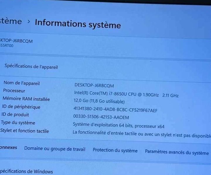 Lenovo Thinkpad L480 8e generation Intel Celeron 2.20ghz Ram 8gb ddr4 Disque 500GB