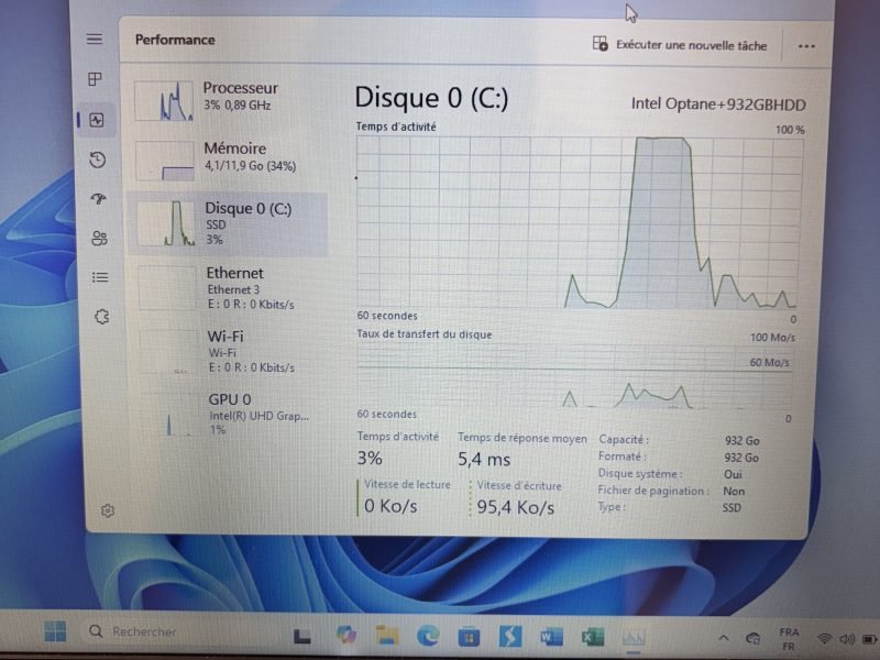 Hp core i7 8eme génération 1000gb ssd de stockage ram 12gb ecran tactile