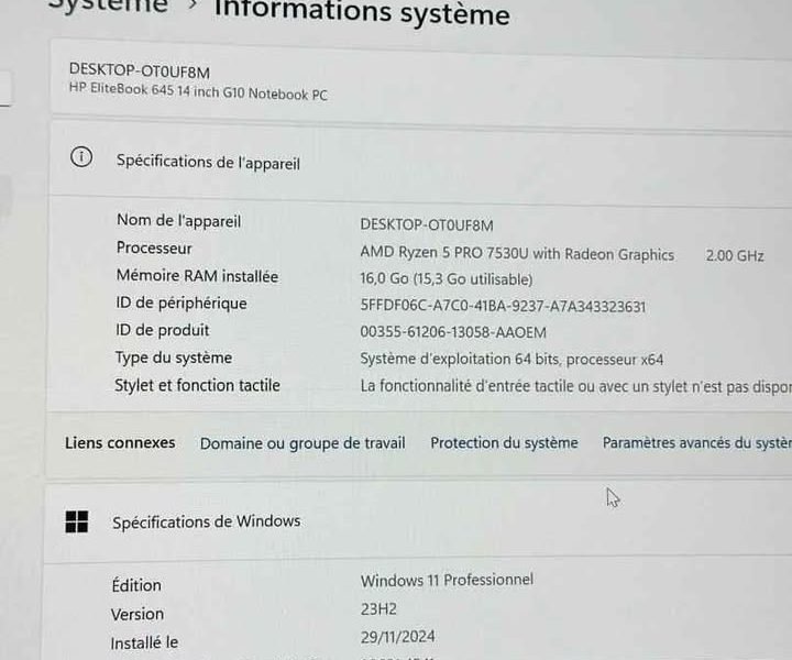 🔥 HP Elitebook 645 G10 - ( 2024 ) 13e génération ▪️ Ryzen Pro 5