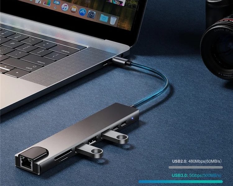 Adaptateur 8 ports en 1 HDMI RJ45
