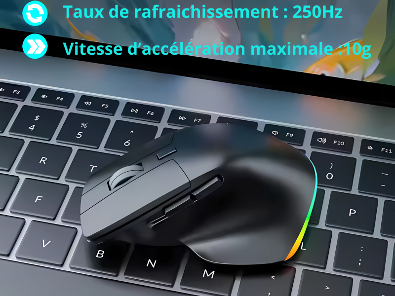 Souris de Jeu Sans Fil Ergonomique F9