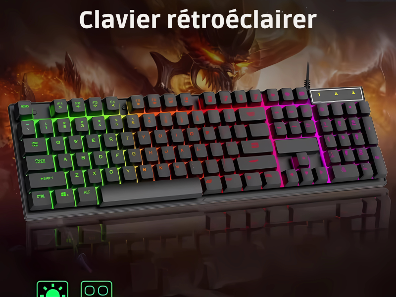Clavier Gaming 104 Touches RVB